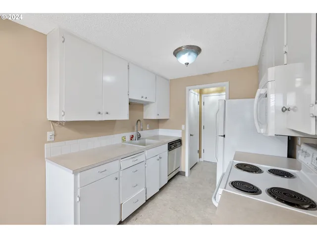 a kitchen with a sink appliances and cabinets
