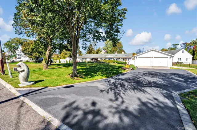 a view of a garden with an outdoor space