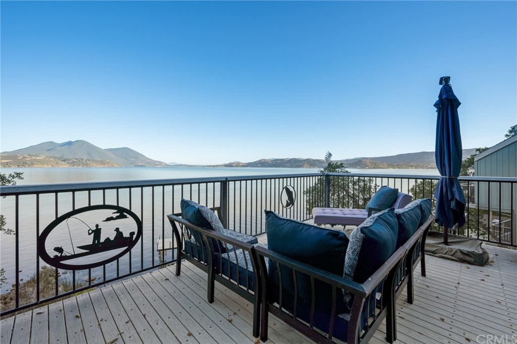 a view of balcony with furniture