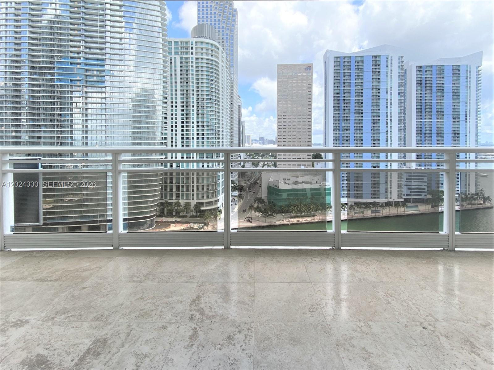 901 Brickell Key Boulevard, Unit 2006 Miami, FL 33131 - Photo 9 of 41 Wide Balcony - Marble Floors - Glass