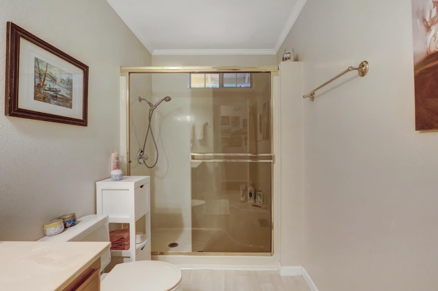 364 Gracie Road Nevada City, CA 95959 - Photo 37 of 59 a bathroom with a shower toilet and sink