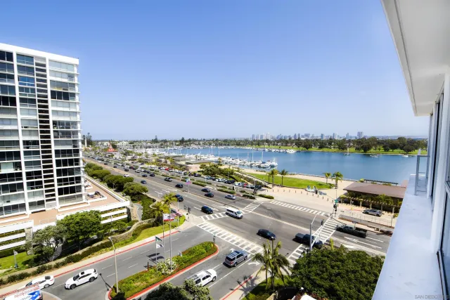 a view of a city with ocean