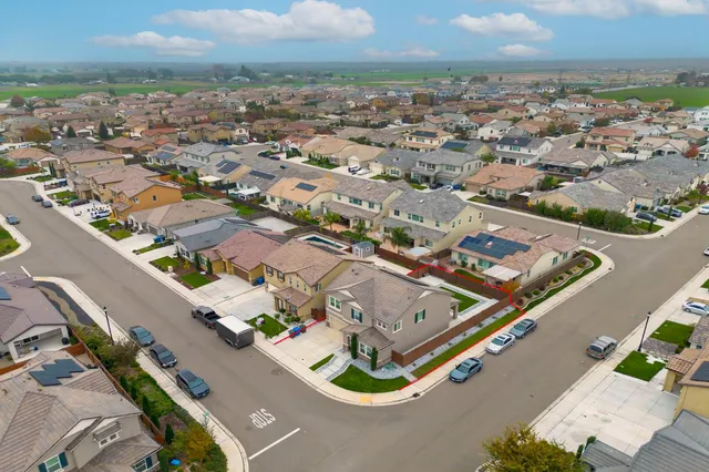 an aerial view of a city