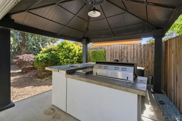 a view of outdoor space with a sink