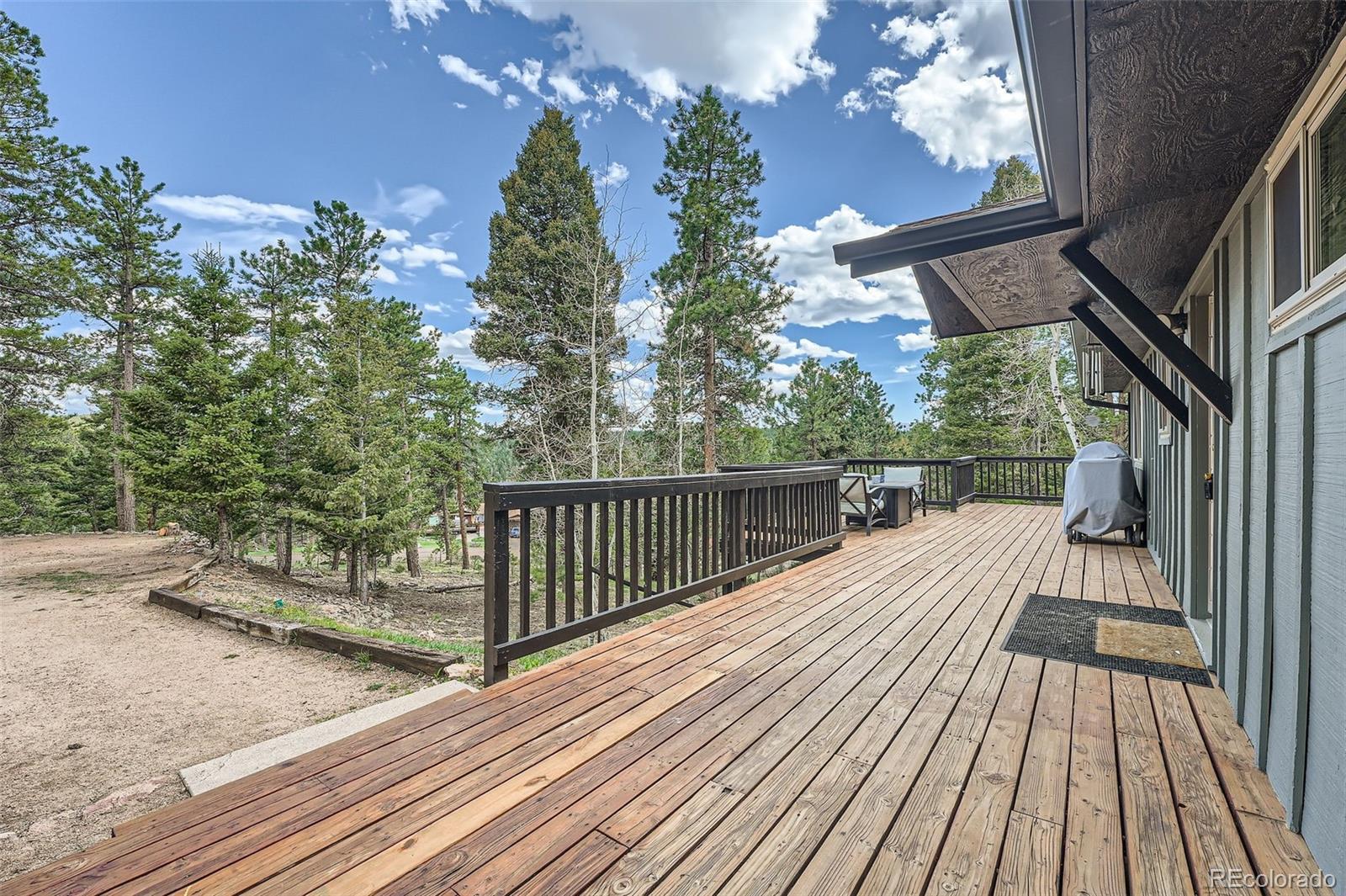 28669 Mountain View Road Conifer, CO 80433 - Photo 20 of 40 a view of balcony with wooden floor