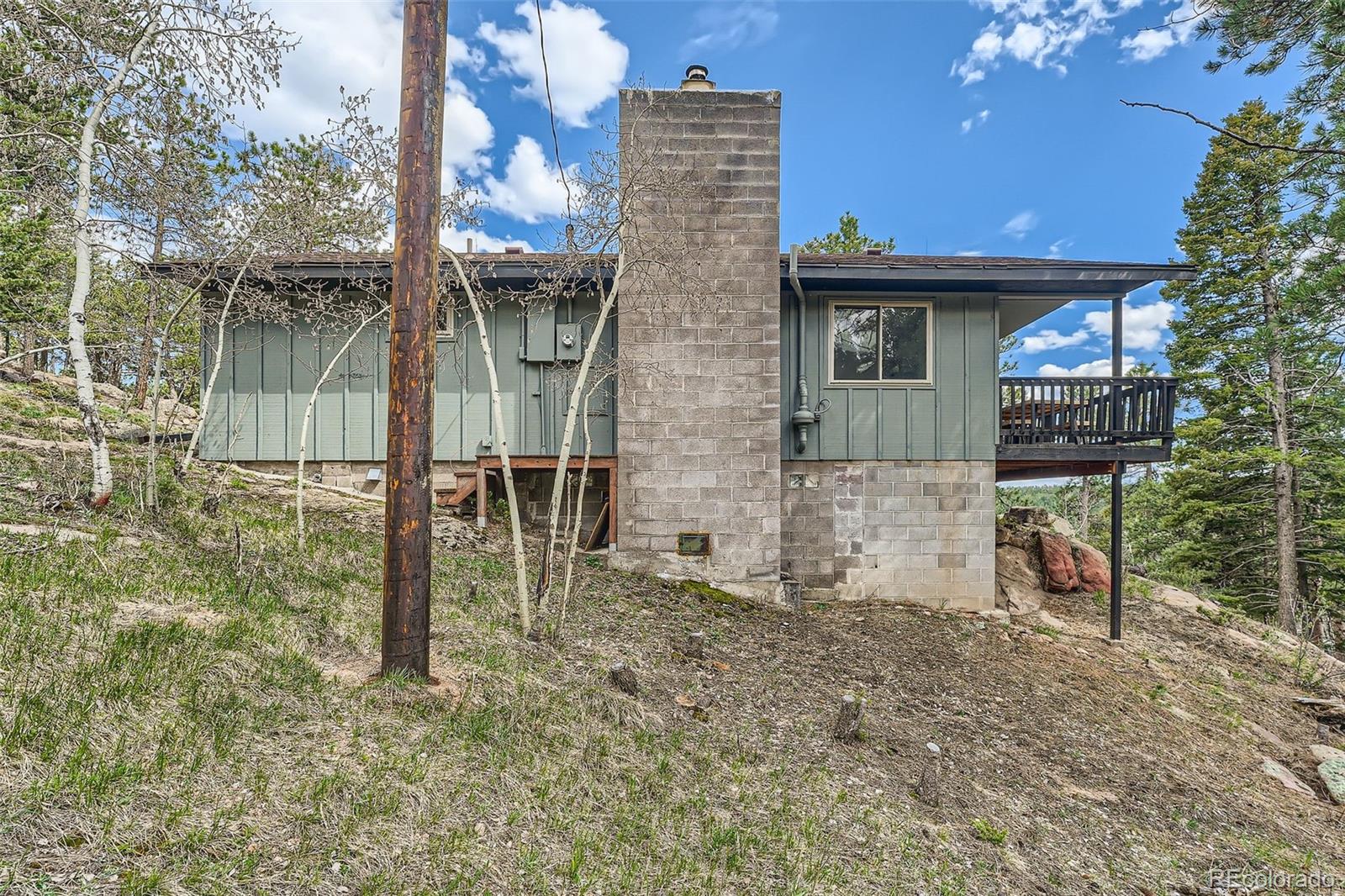 28669 Mountain View Road Conifer, CO 80433 - Photo 21 of 40 a front view of a house with garden