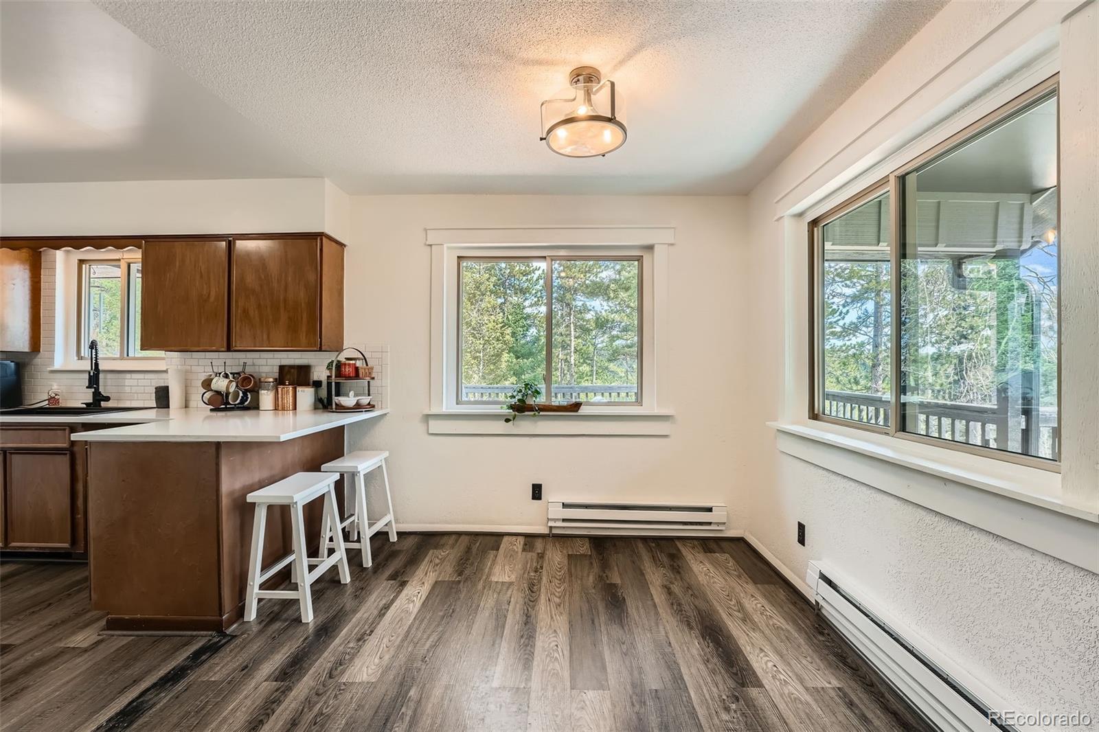 28669 Mountain View Road Conifer, CO 80433 - Photo 4 of 40 a view of a kitchen with a large window