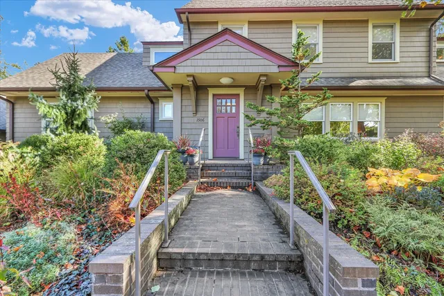 a view of an entryway with a front door