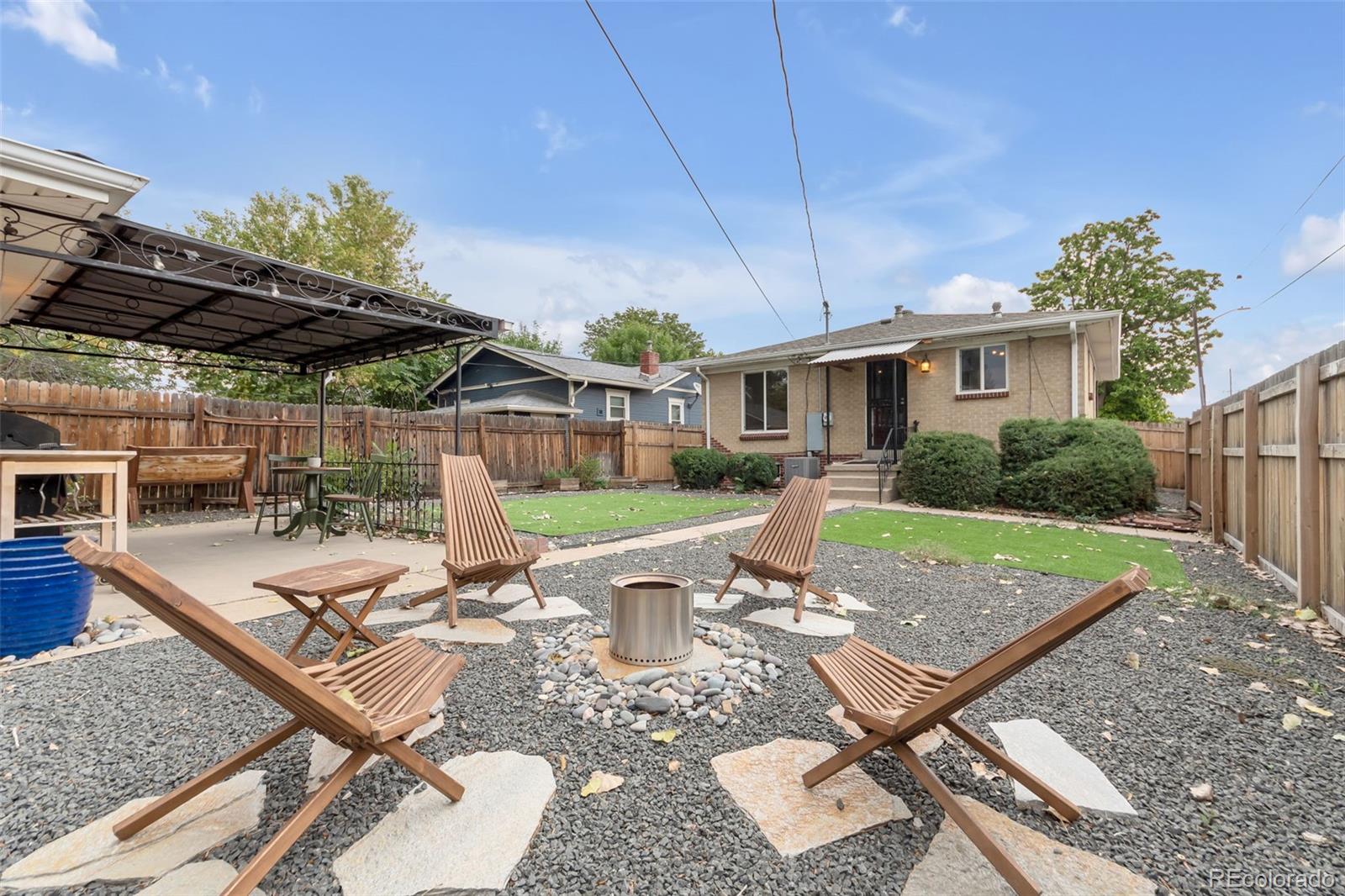 4901 Grove Street Denver, CO 80221 - Photo 19 of 25 a view of a patio with table and chairs and potted plants