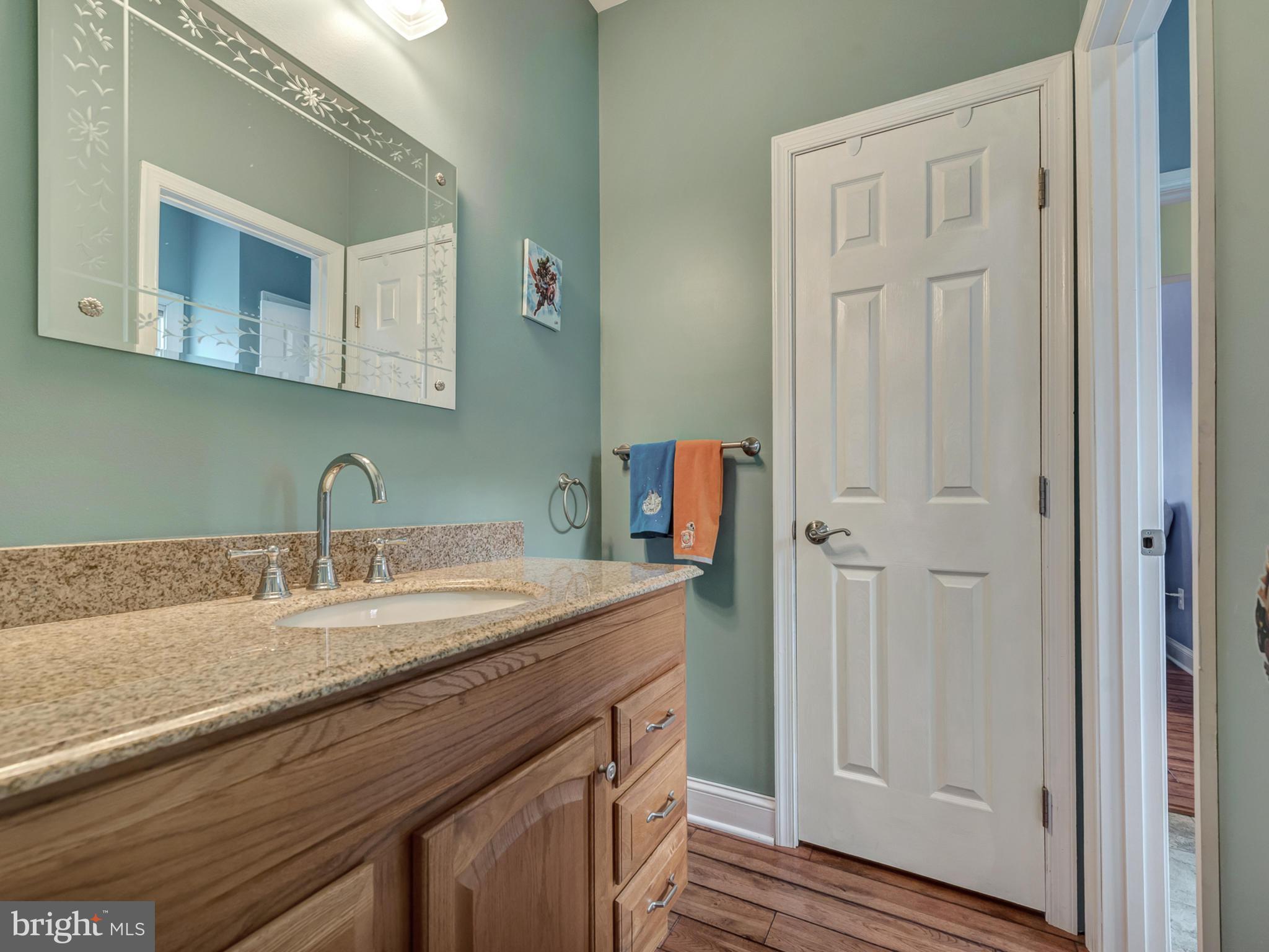 4947 Old Swimming Pool Road Frederick, MD 21703 - Photo 47 of 72 a bathroom with a granite countertop sink and a mirror