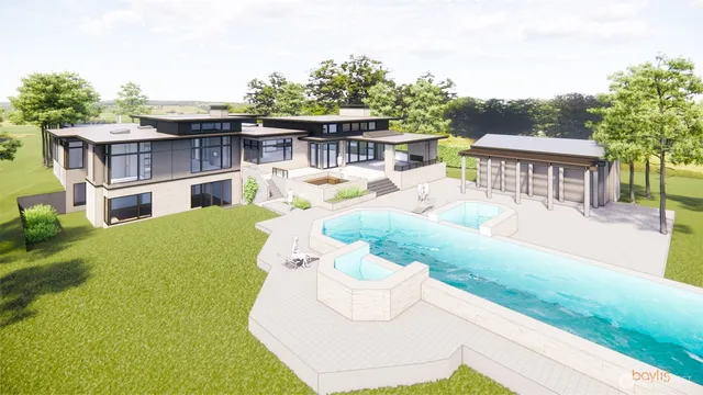 a house view with a seating space