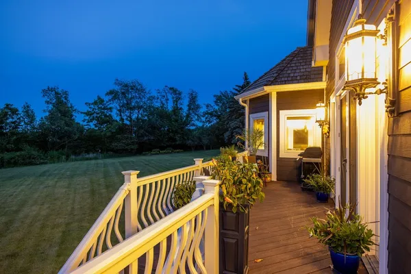 a house view with a garden space