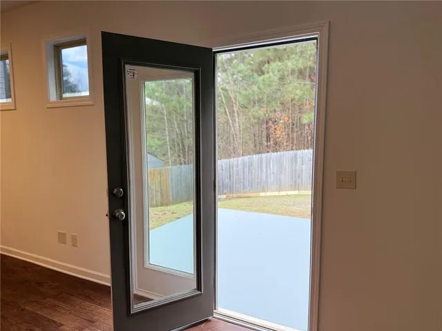 a view of wooden fence