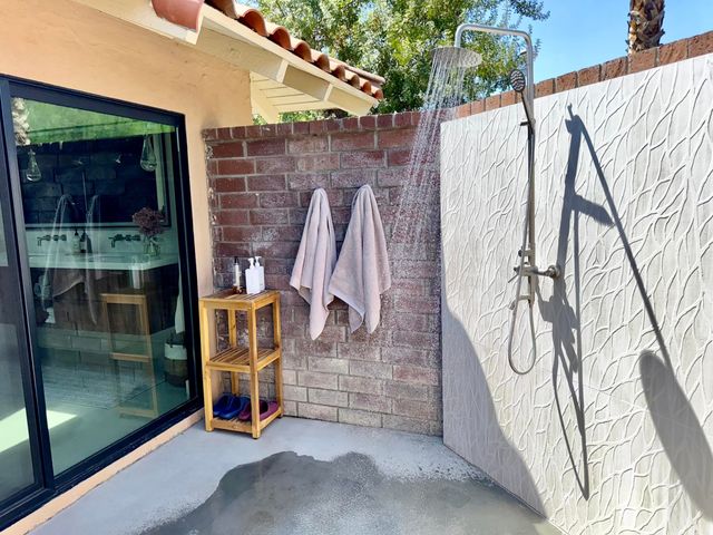 a view of outdoor space with seating area