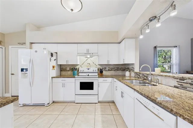 a view of a garage with storage