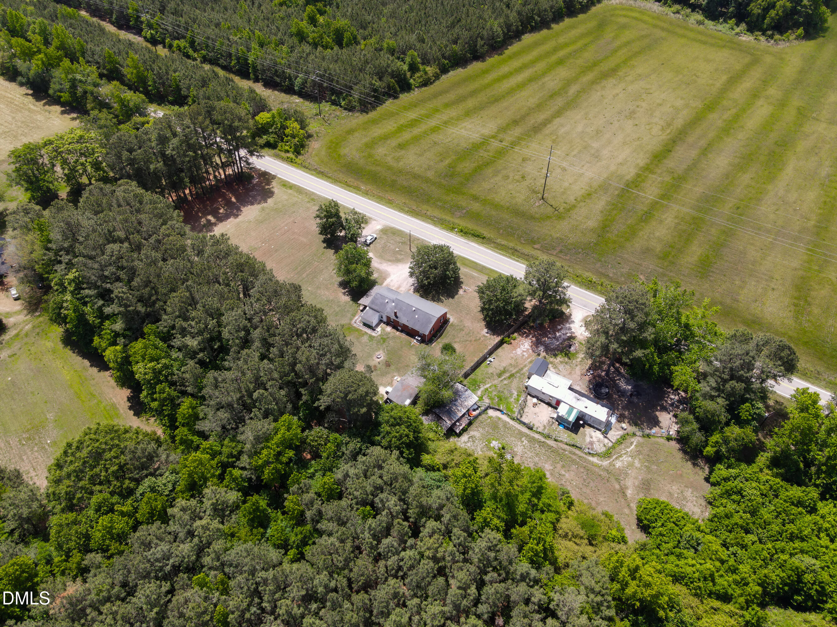 4967 Highway 581 Spring Hope, NC 27882 - Photo 38 of 44 an aerial view of residential house with outdoor space and swimming pool