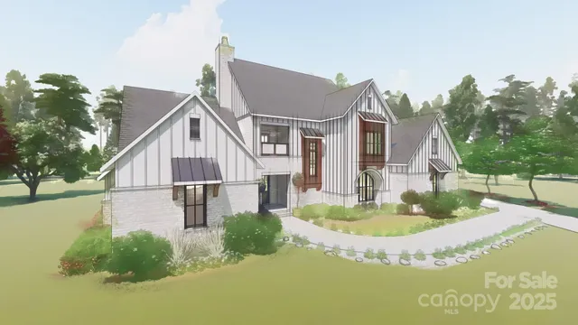 a view of a house with swimming pool and a yard