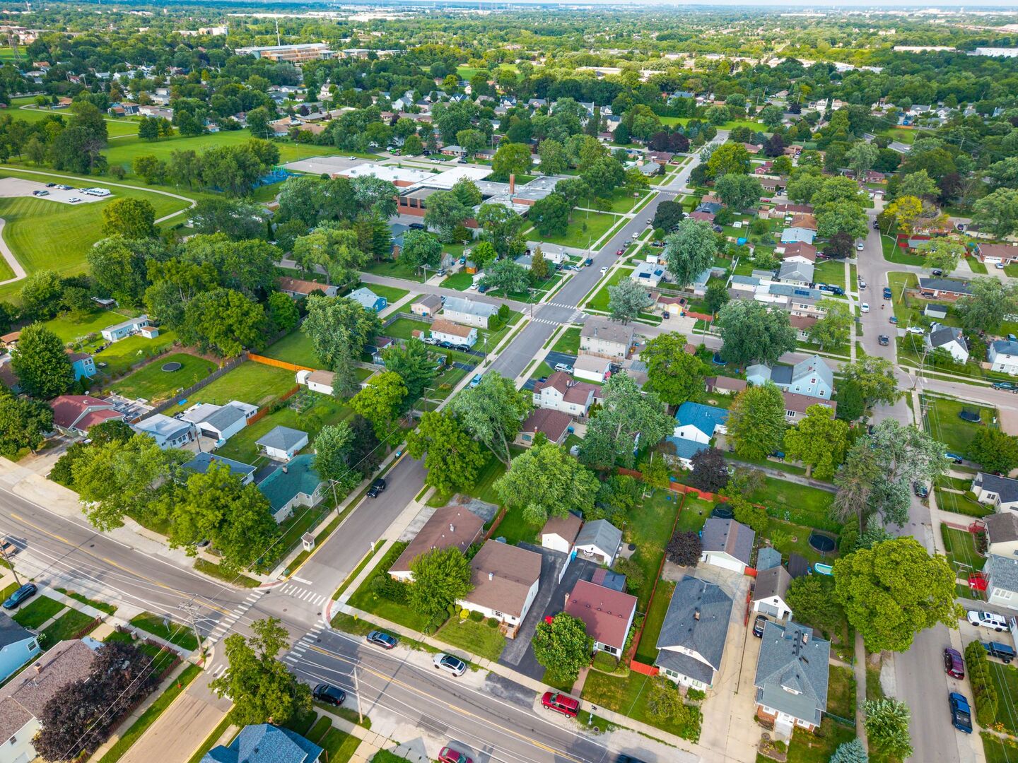 913 Church Road Aurora, IL 60505 - Photo 31 of 31 an aerial view of residential houses with outdoor space and street view