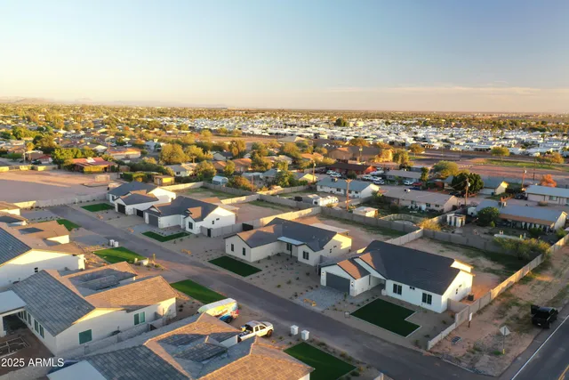 an aerial view of a city