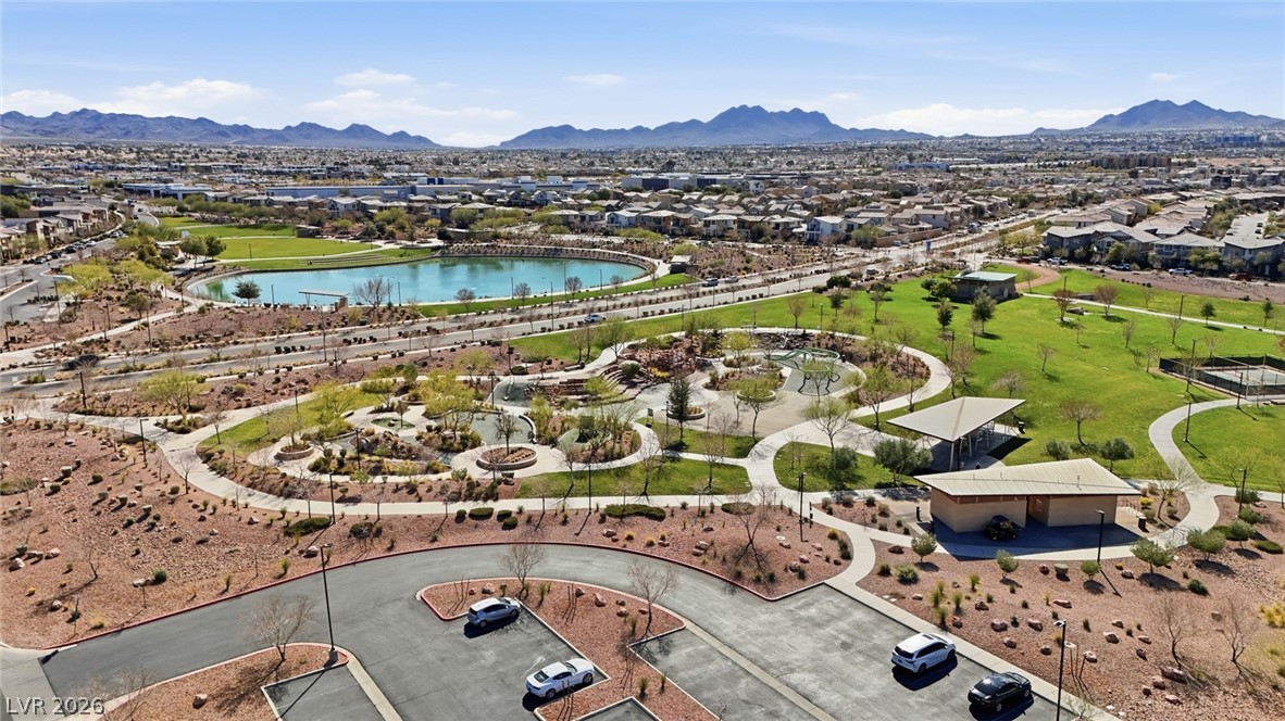 250 Dedication Avenue Henderson, NV 89011 - Photo 52 of 67 Aerial perspective of suburban area featuring a water and mountain view