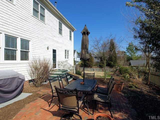 604 Leonidas Court Raleigh, NC 27604 - Photo 11 of 12 The back yard is fenced and recently landscaped. You'll be certain to appreciate the mosquito abatement system which allows for outside enjoyment even during the evening hours. Patio/Deck