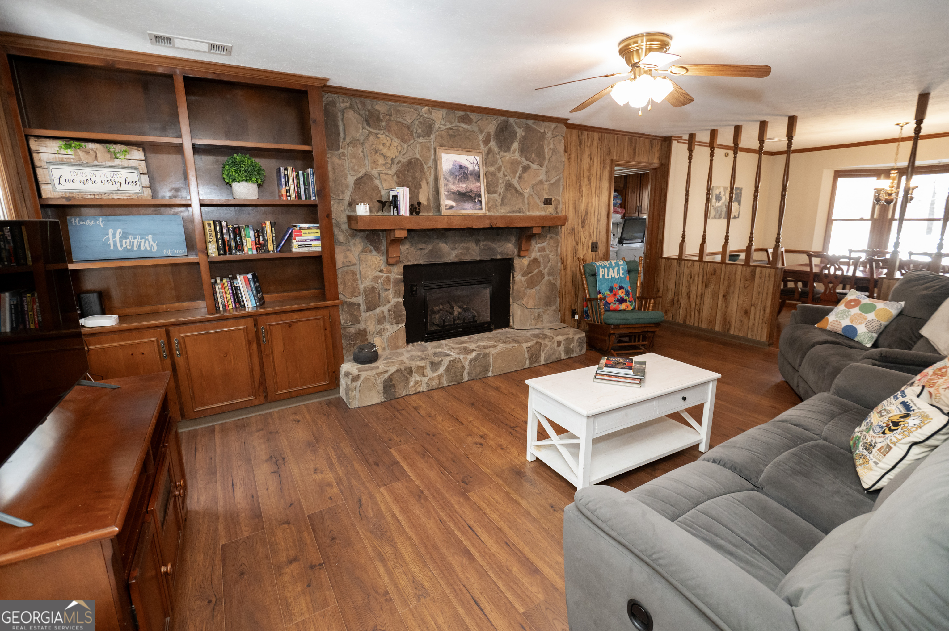 371 Mountain Hill Road Fortson, GA 31808 - Photo 33 of 42 a living room with furniture and a fireplace
