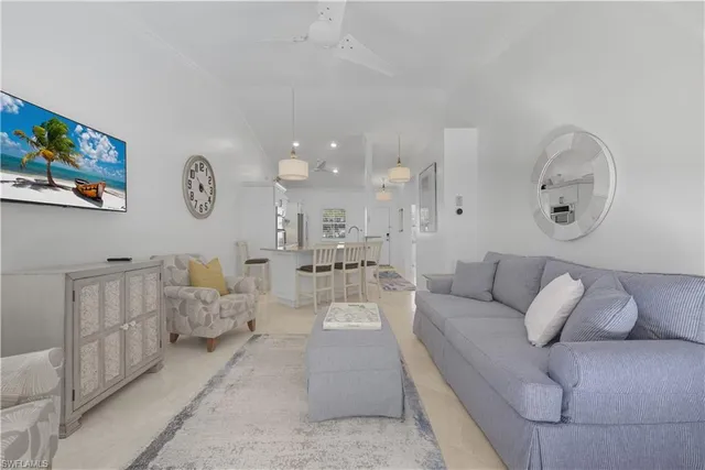 a living room with furniture