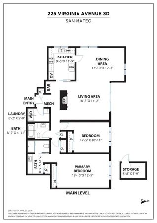 $1,075,000 | 225 Virginia Avenue, Unit 3D, San Mateo, CA 94402