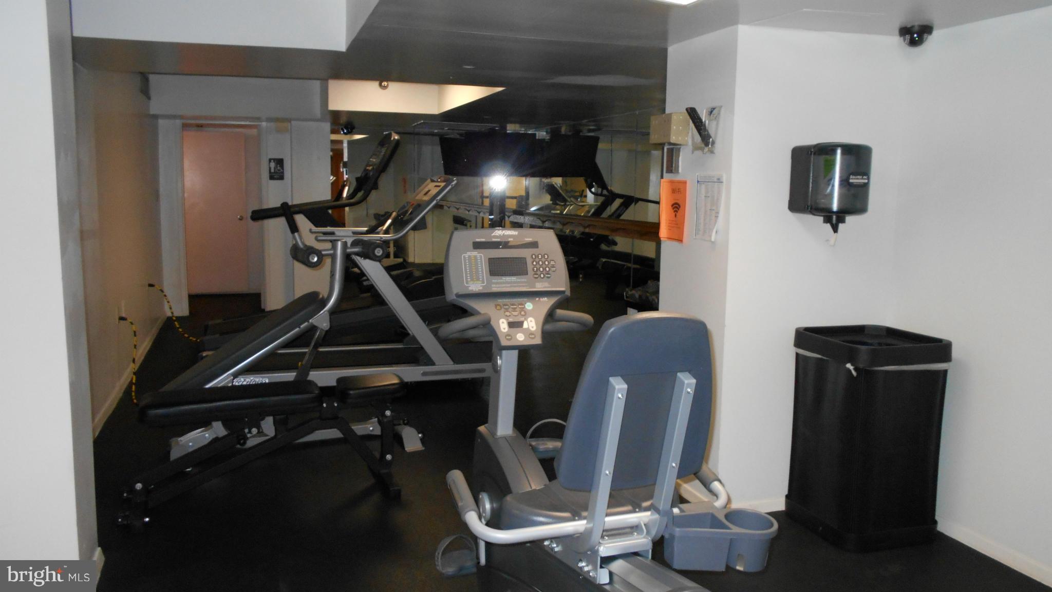 1808 Old Meadow Road, Unit 1003 McLean, VA 22102 - Photo 20 of 22 a room with gym equipment and mirror