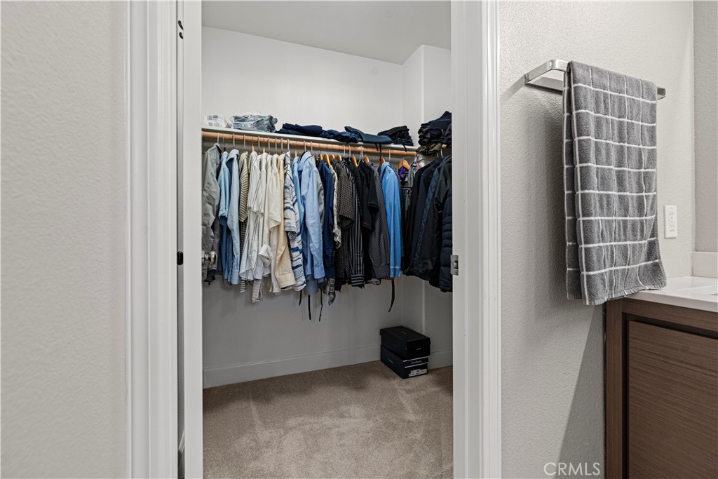 33 Gauguin Circle Aliso Viejo, CA 92656 - Photo 26 of 49 a view of walk in closet with clothes and shoes