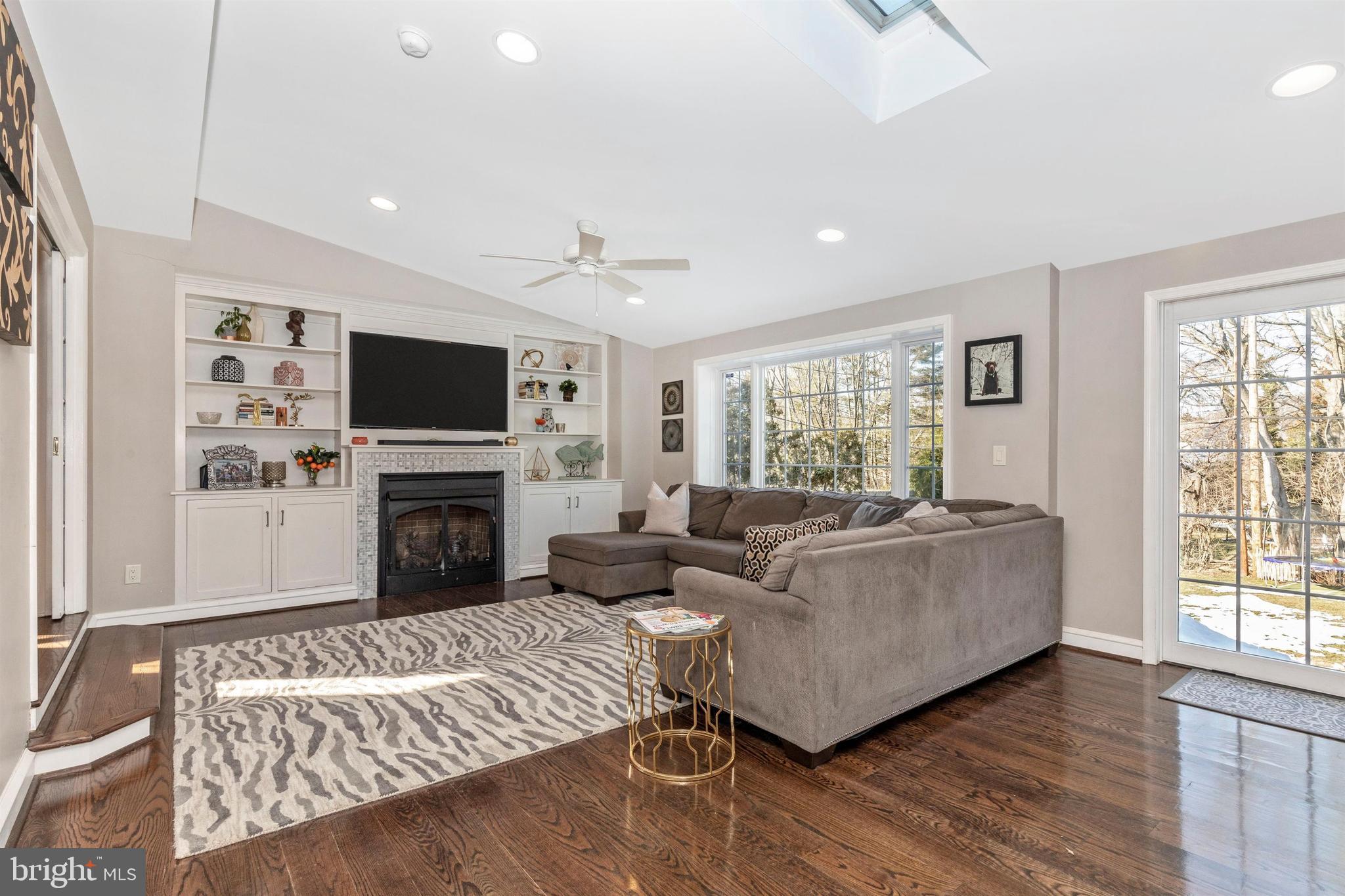 802 Longfield Road Glenside, PA 19038 - Photo 14 of 73 Den with Gas Fireplace and Built in Bookshelves