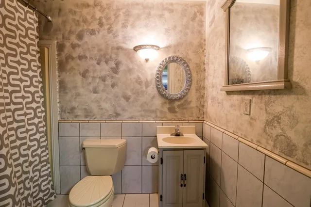 a bathroom with a toilet and a sink