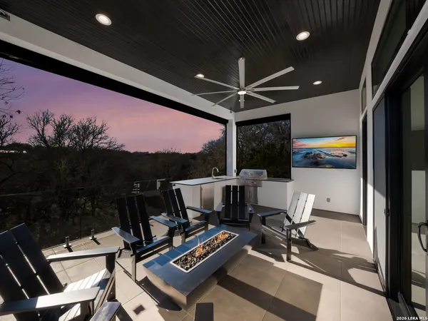 a outdoor space with furniture