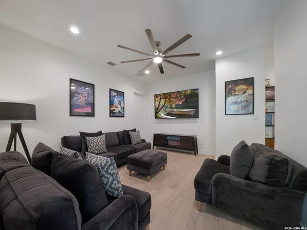 a living room with furniture and a couch