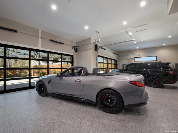 a car parked in garage