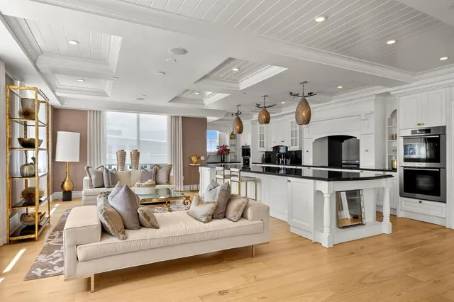 a living room with furniture and a couch