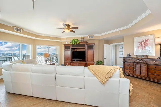 a view of a lake from a yard