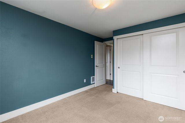 an empty room with closet