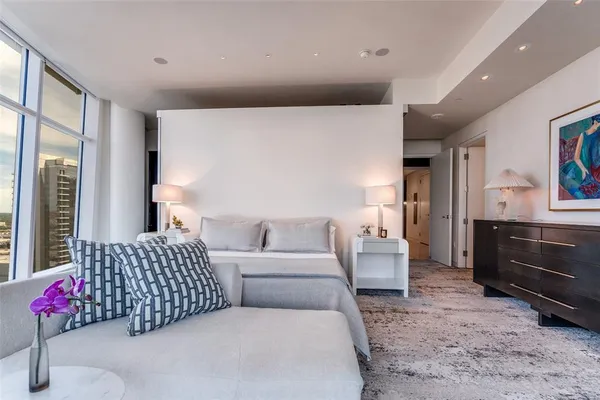 a living room with furniture