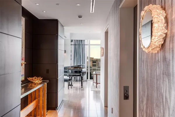 a view of living room with furniture and a flat screen tv