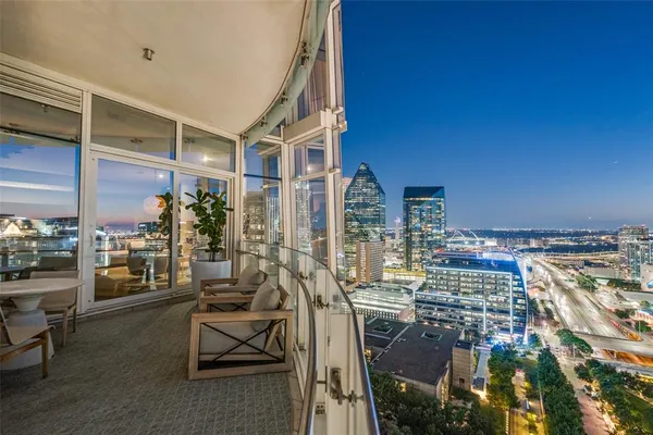 a view of city from balcony