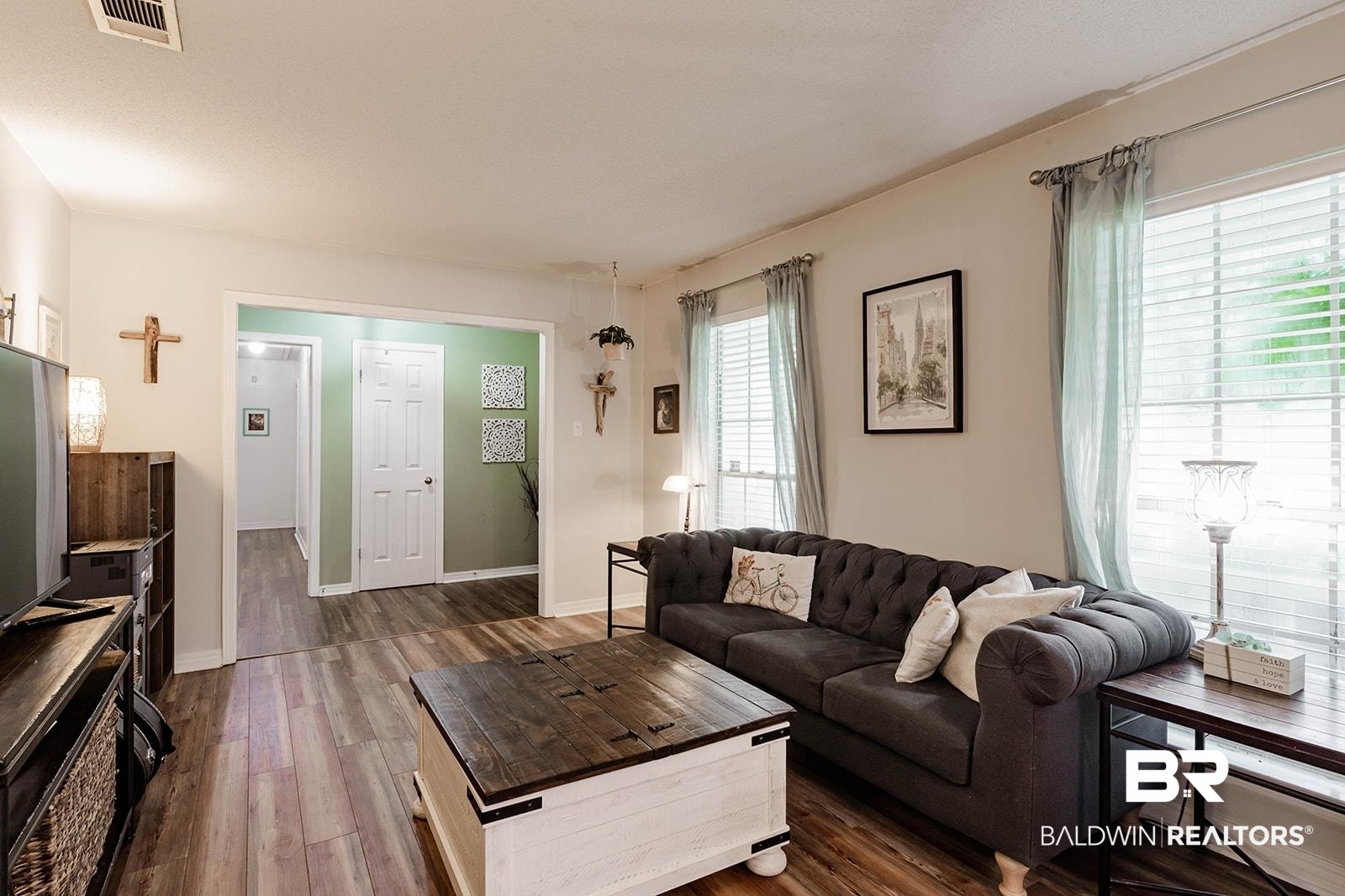 2920 Quail Creek Run Mobile, AL 36695 - Photo 6 of 33 Living room featuring dark wood-style floors and baseboards