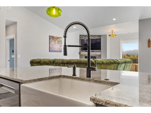 a view of kitchen and living room