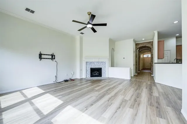 a view of a livingroom with a fireplace