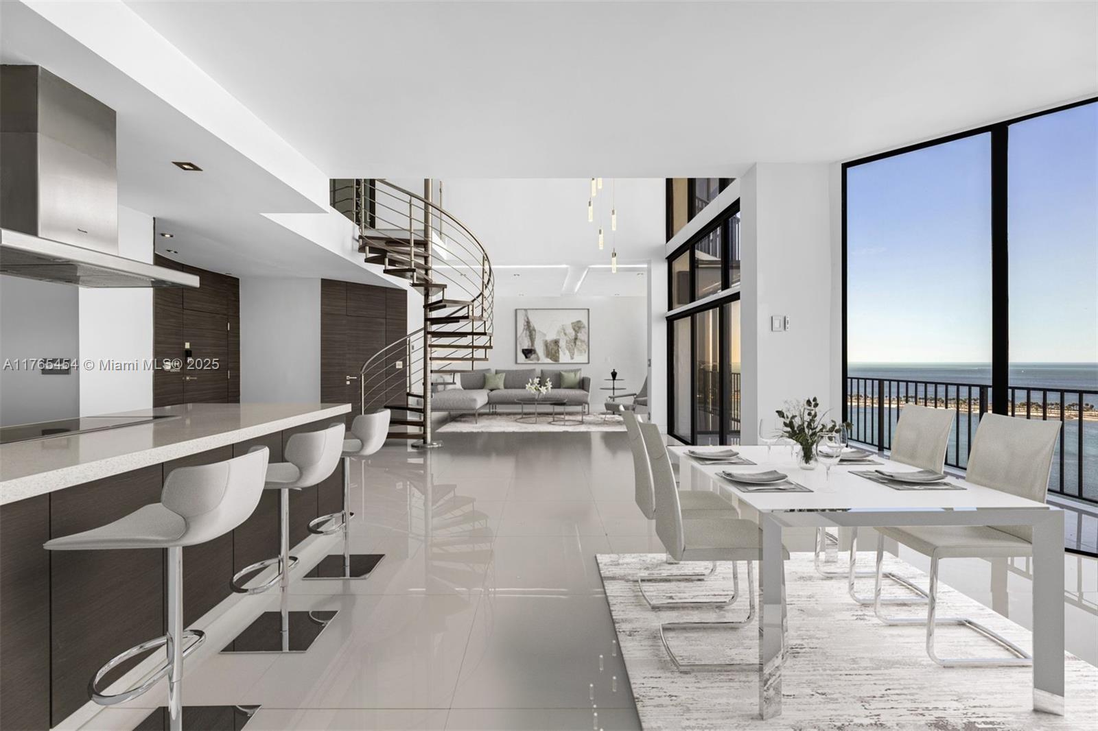 1925 Brickell Avenue, Unit DPH7 Miami, FL 33129 - Photo 7 of 45 a dining hall with couches a flat tv screen and chairs