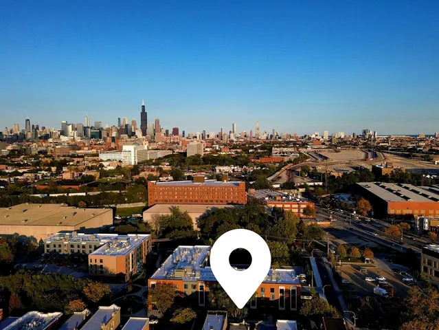 an aerial view of multiple house