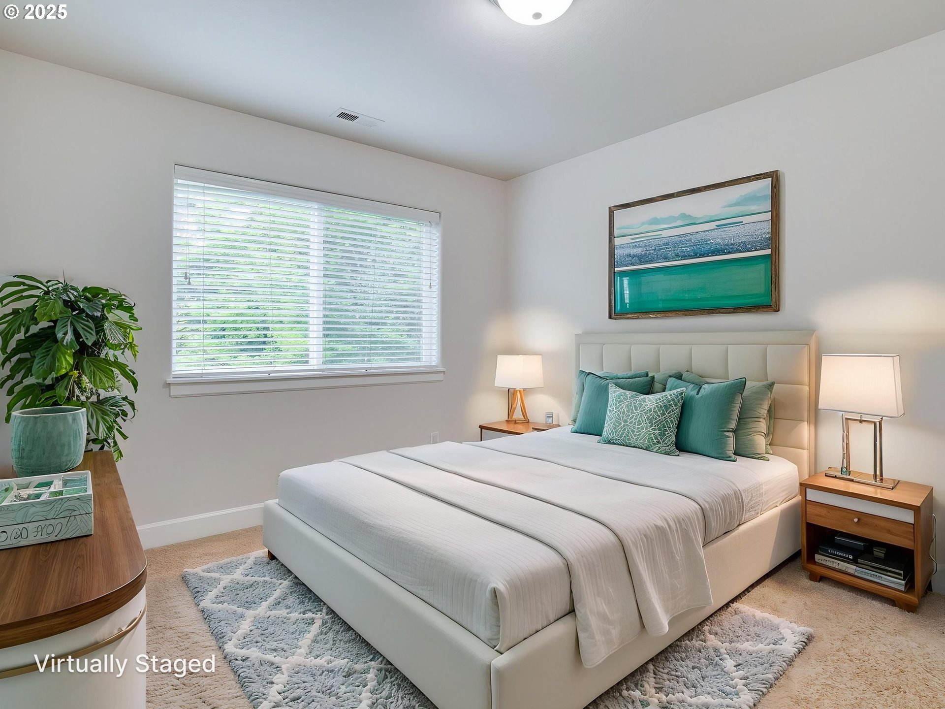 1308 Southeast 193rd Place Camas, WA 98607 - Photo 27 of 33 a bedroom with bed and a potted plant