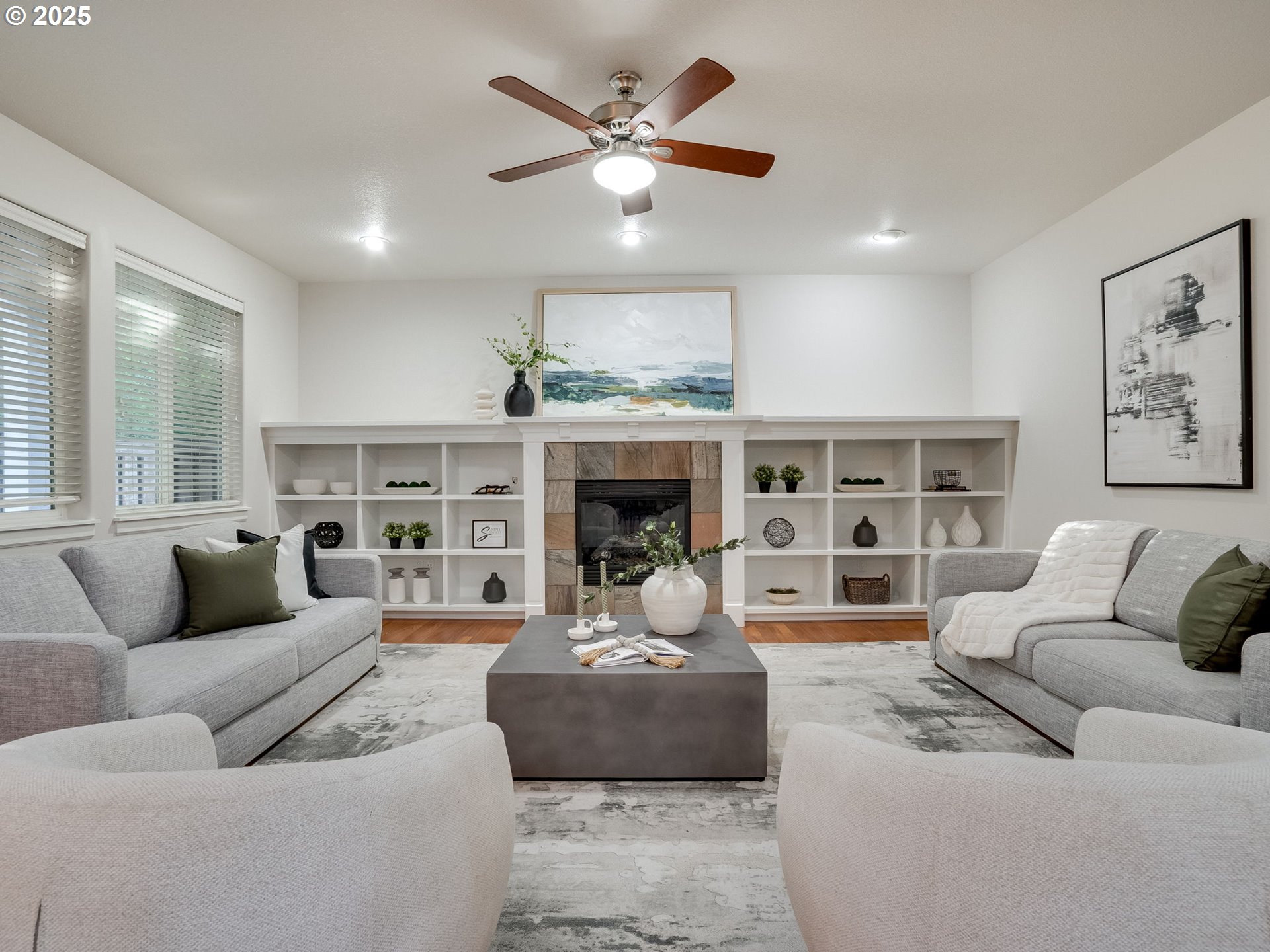 1308 Southeast 193rd Place Camas, WA 98607 - Photo 9 of 33 a living room with furniture and a fireplace