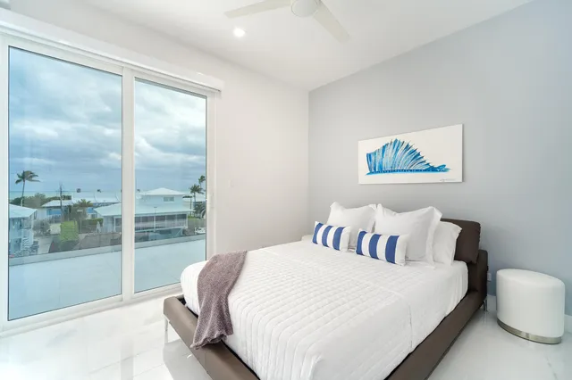 a view of a lake with houses