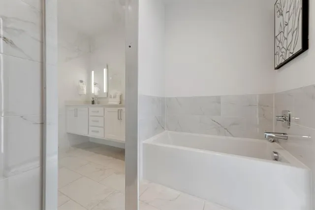a bathroom with a shower